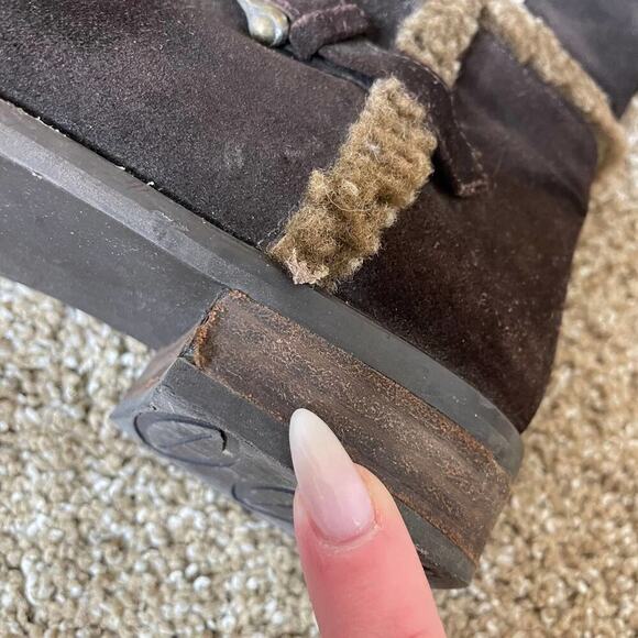 STUART WEITZMAN boots Made in Spain,Brown Suede,BlockHeel,Fur Lined,Women SZ 6.5 - Picture 5 of 8